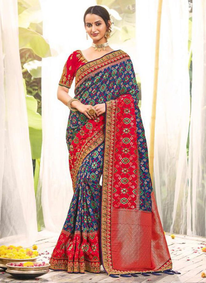 TATHASTU Latest Fancy Designer Heavy Wedding Wear Dola Silk Embroidery Lace Saree Collection